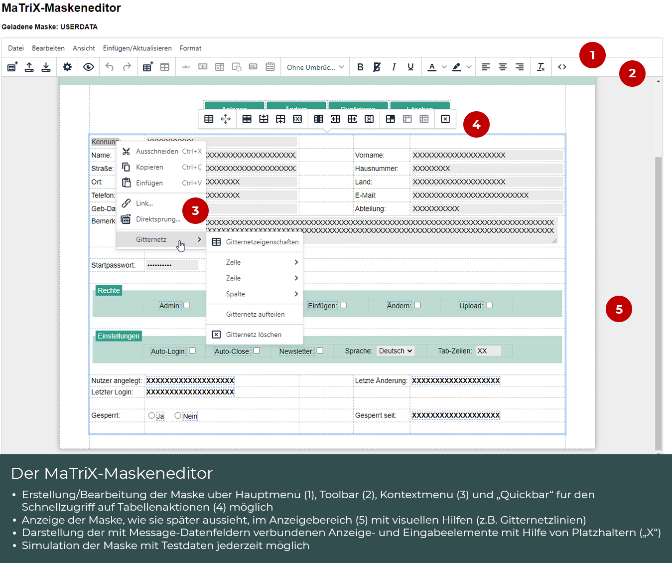 Der MaTriX-Maskeneditor